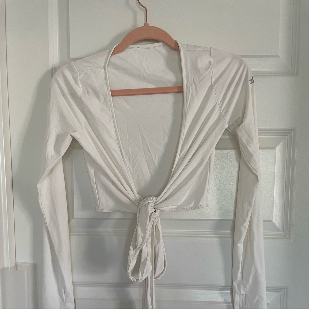 Alo white sheer ballet cover up